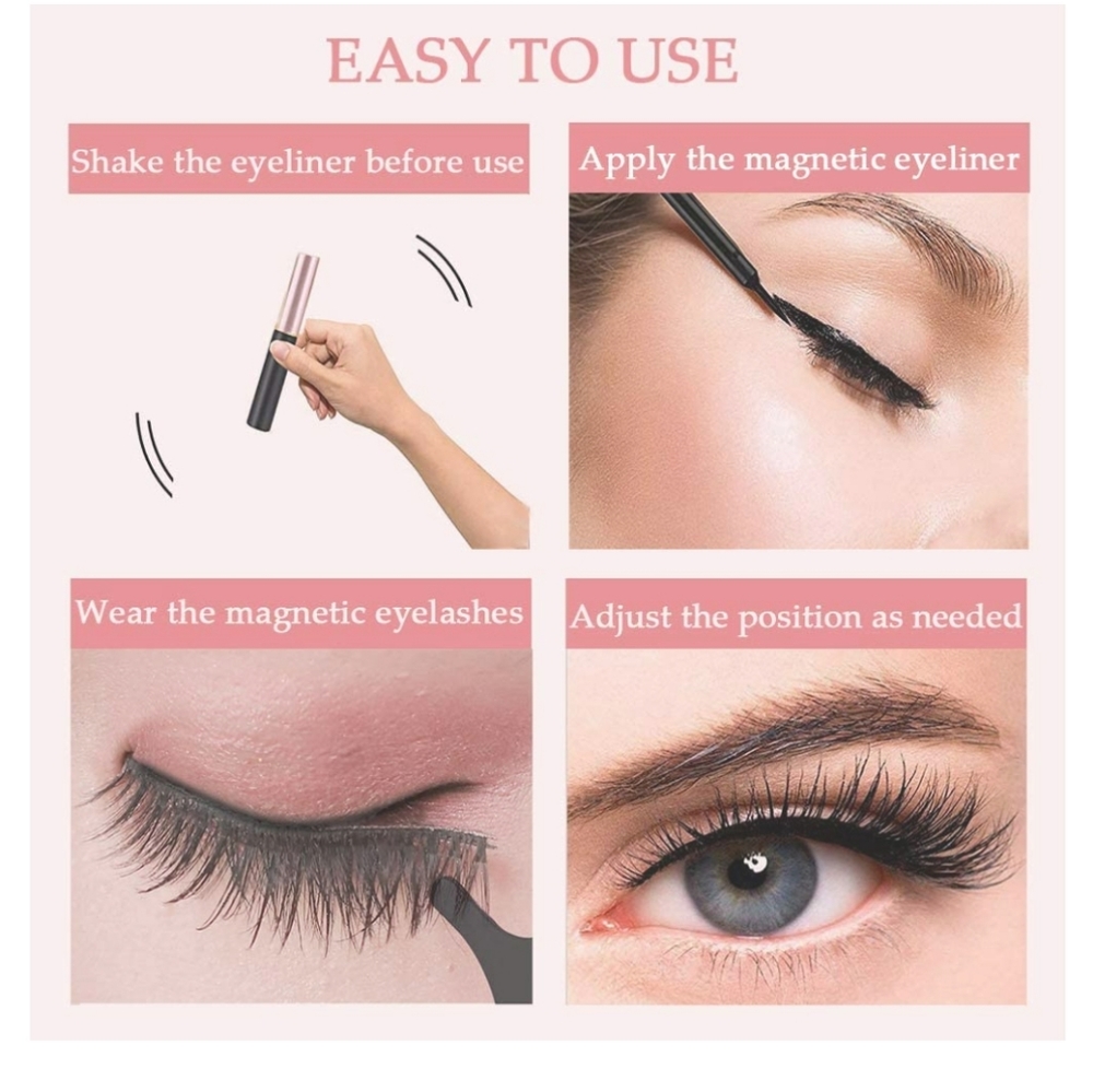 Magnetic Eyelashes and Eyeliner Set (5 pair/set) - Picture 3 of 7